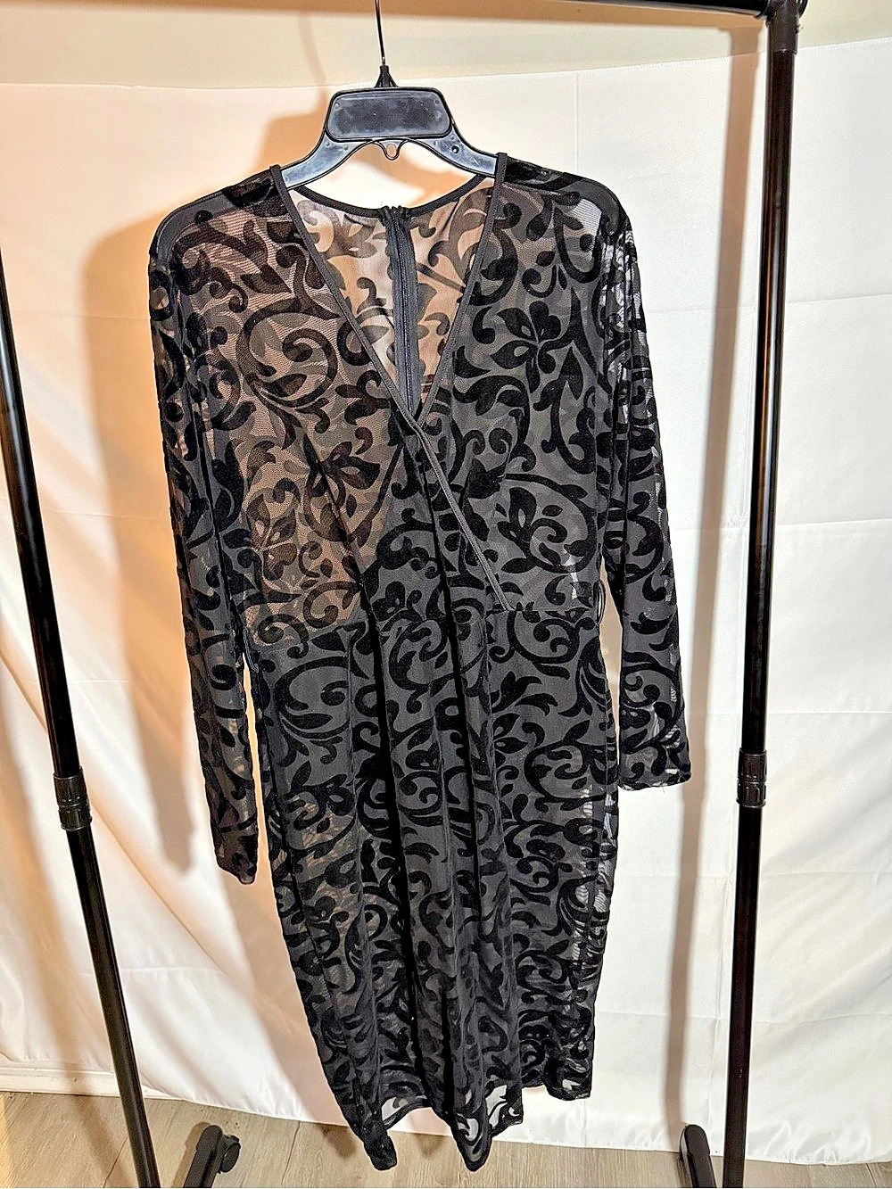 Black Abstract Print Maxi Dress